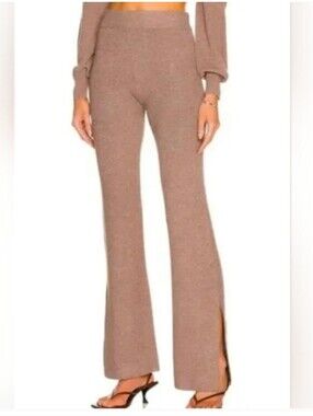 LE'ORE LODI RIBBED KNIT PANTS OPEN ANKLE Size XS